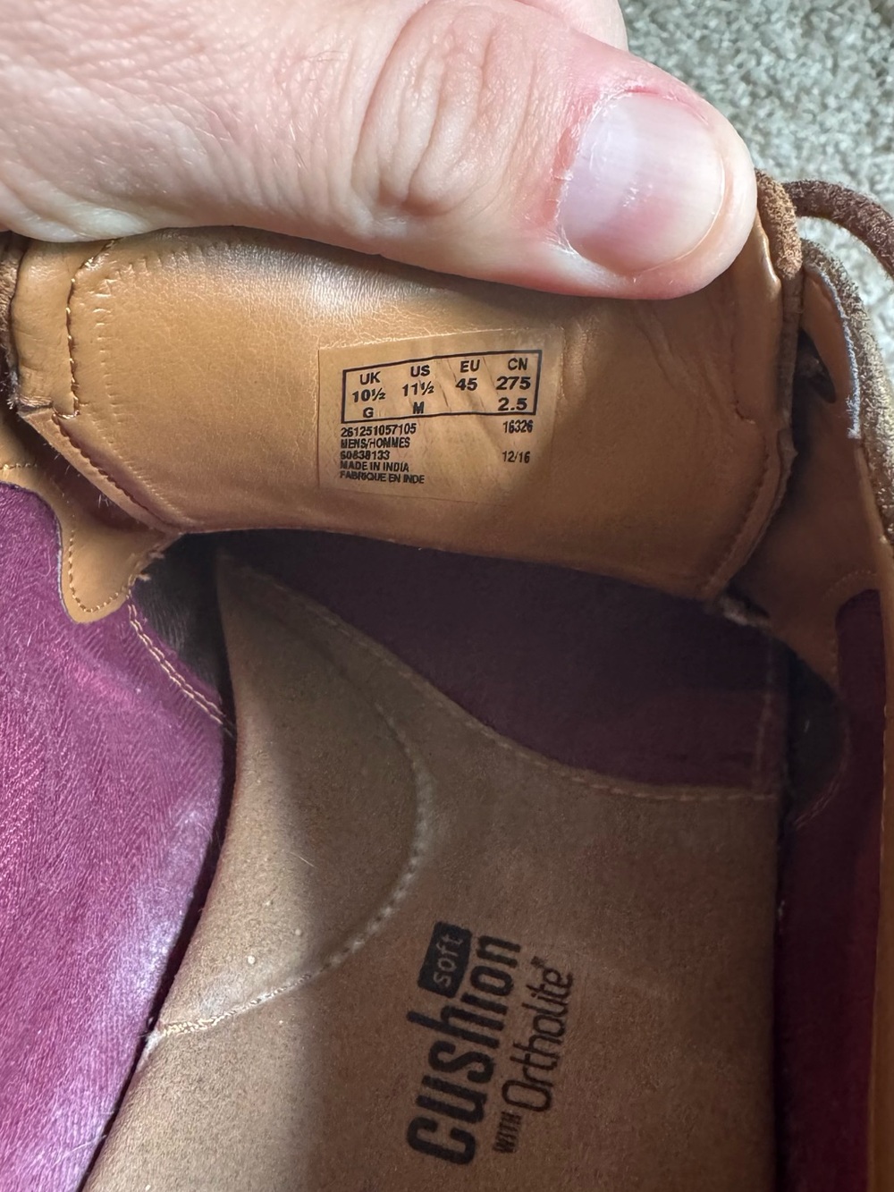 Clarks Brown Canvas and Suede Cap-Toe Oxfords - Picture 5 of 7